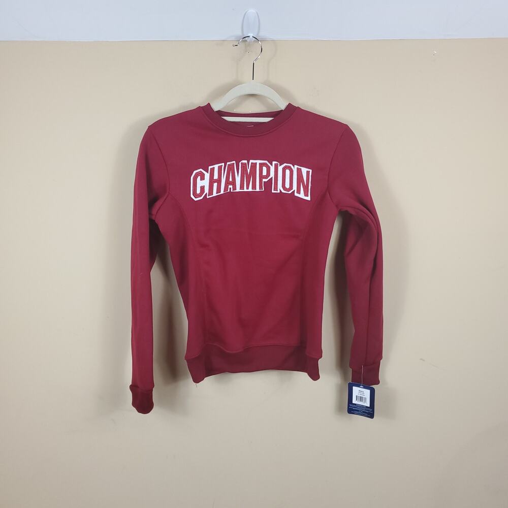 Champion Reverse Weave Crewneck Pullover in Burgundy Women's Size S